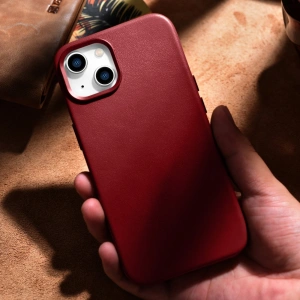 Hurtownia GSM - Etui iCarer Case Leather MagSafe Apple iPhone 14 Plus / 15 Plus červená - ICR479 - {ean13} - Hurt