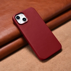 Wholesale iCarer Case Leather MagSafe Apple iPhone 14 Plus / 15 Plus red - ICR479 - {ean13} - Hurt