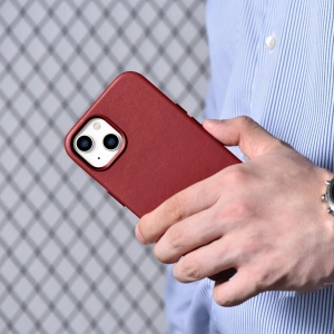 Hurtownia GSM - Etui iCarer Case Leather MagSafe Apple iPhone 14 Plus / 15 Plus červená - ICR479 - {ean13} - Hurt