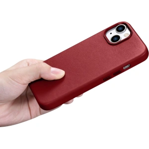 Hurtownia GSM - Etui iCarer Case Leather MagSafe Apple iPhone 14 Plus / 15 Plus červená - ICR479 - {ean13} - Hurt