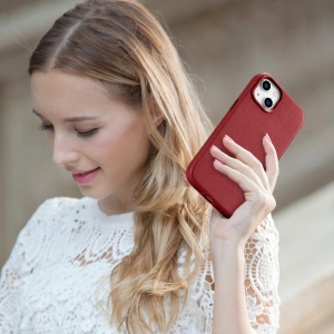 Hurtownia GSM - Etui iCarer Case Leather MagSafe Apple iPhone 14 Plus / 15 Plus červená - ICR479 - {ean13} - Hurt