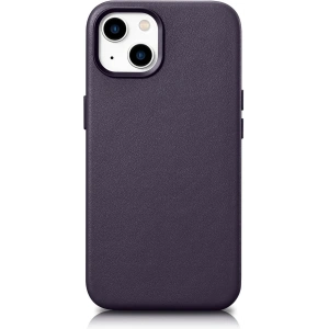 Wholesale iCarer Case Leather MagSafe Apple iPhone 14 Plus / 15 Plus dark purple - ICR480 - {ean13} - Hurt