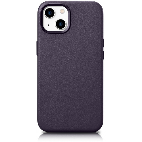 iCarer Distributor - 6975092685326 - ICR480 - iCarer Case Leather MagSafe Apple iPhone 14 Plus / 15 Plus dark purple - B2B homescreen