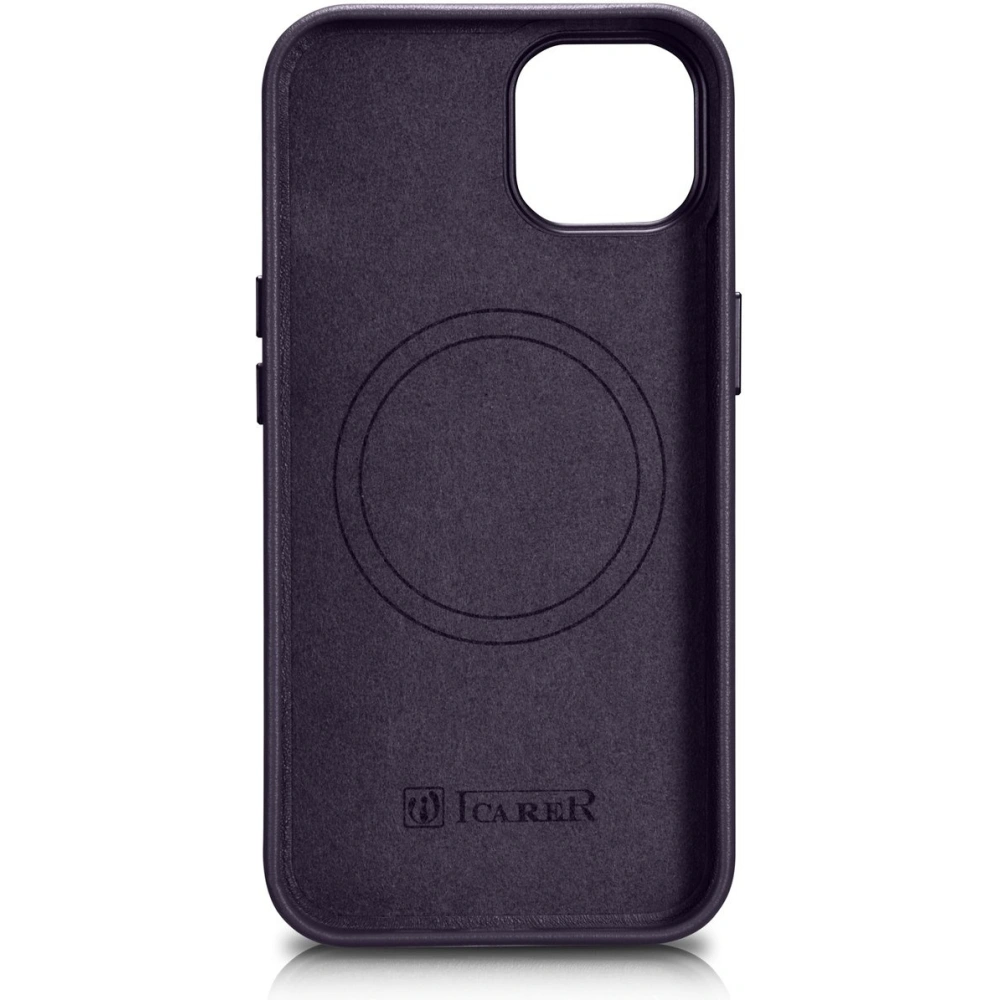 Wholesale iCarer Case Leather MagSafe Apple iPhone 14 Plus / 15 Plus dark purple - ICR480 - {ean13} - Hurt