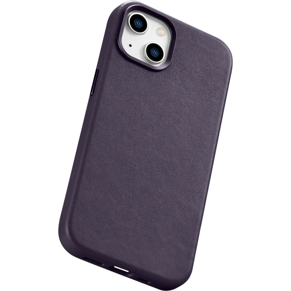 Wholesale iCarer Case Leather MagSafe Apple iPhone 14 Plus / 15 Plus dark purple - ICR480 - {ean13} - Hurt