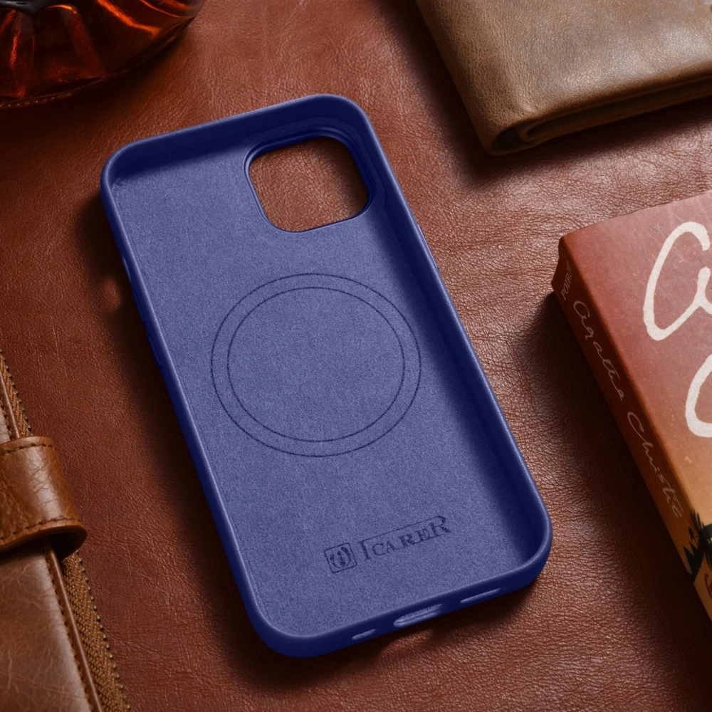 Hurtownia GSM - Etui iCarer Case Leather MagSafe Apple iPhone 14 Plus / 15 Plus lavandă deschisă - ICR481 - {ean13} - Hurt