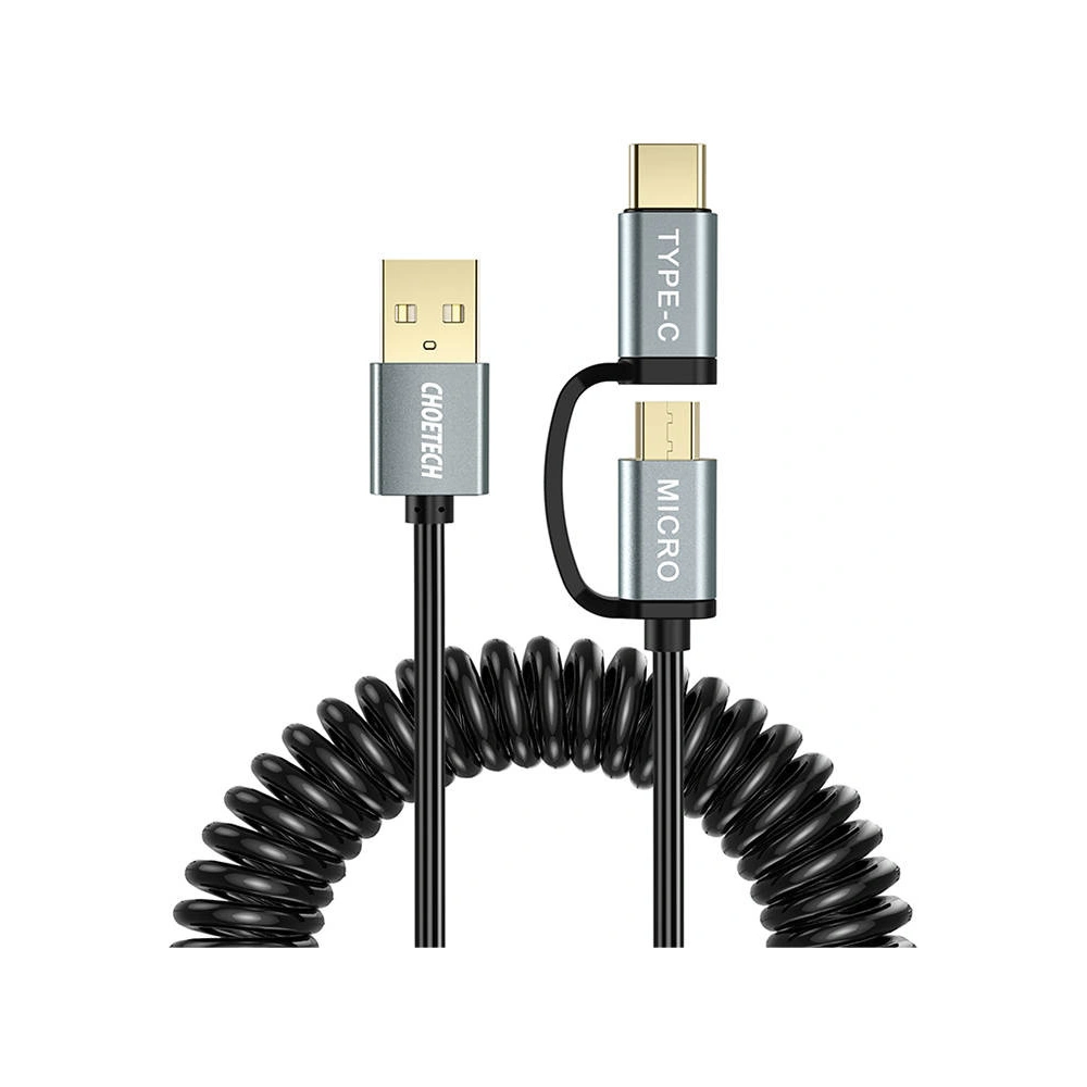 Wholesale Choetech XAC-0012-101BK 2in1 USB-A/USB-C - microUSB Cable (black) - CHT24 - {ean13} - Hurt