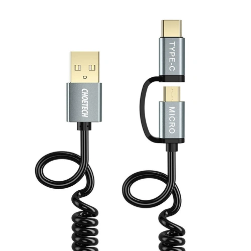 Kabel Choetech XAC-0012-101BK 2in1 USB-A/USB-C - microUSB (czarny)