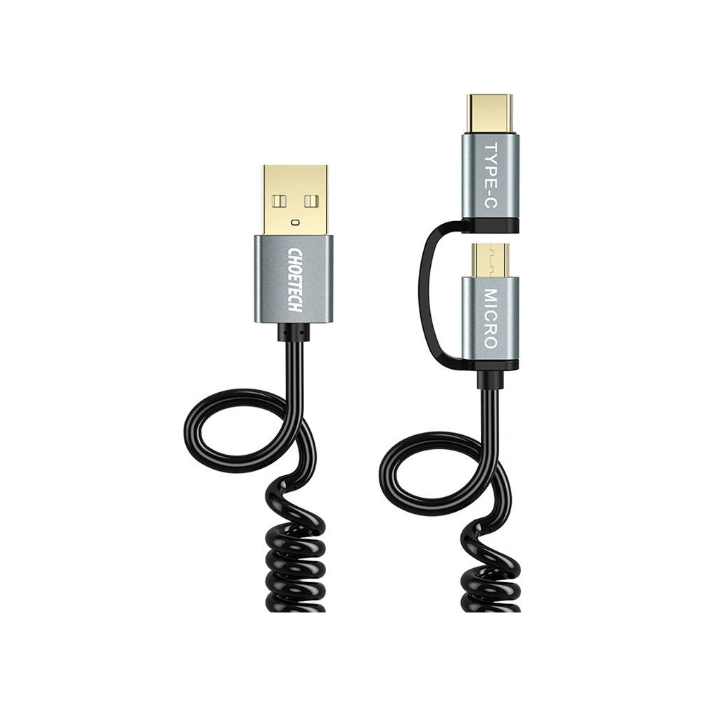 Hurtownia GSM - Kábel Choetech XAC-0012-101BK 2in1 USB-A/USB-C - microUSB (fekete) - CHT24 - {ean13} - Hurt