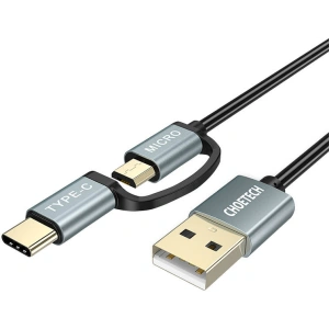 Wholesale Choetech XAC-0012-101BK 2in1 USB-A/USB-C - microUSB Cable (black) - CHT24 - {ean13} - Hurt