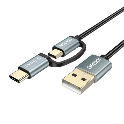 Kabel Choetech XAC-0012-101BK 2in1 USB-A/USB-C - microUSB (czarny)