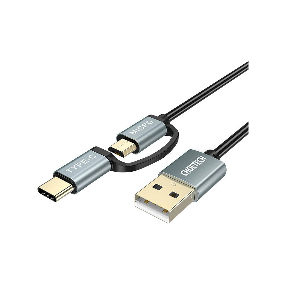 Wholesale Choetech XAC-0012-101BK 2in1 USB-A/USB-C - microUSB Cable (black) - CHT24 - {ean13} - Hurt