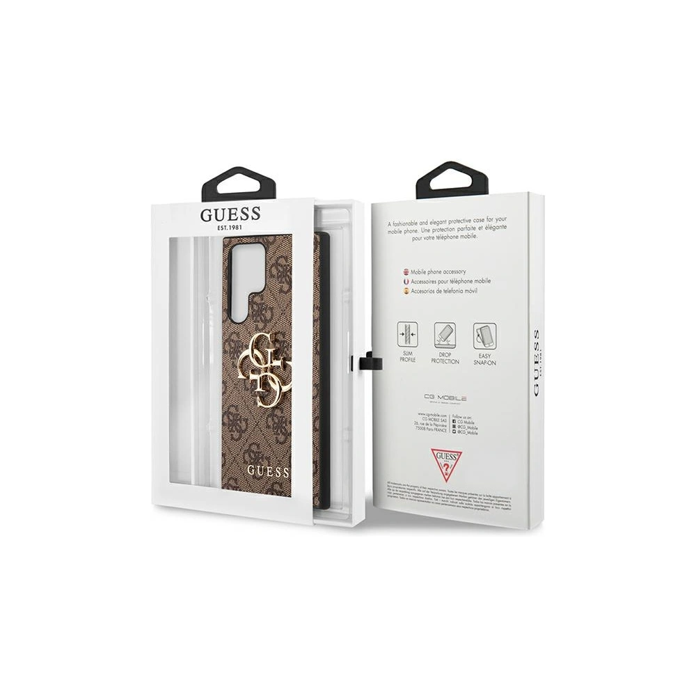 Hurtownia GSM - Etui Guess GUHCS23L4GMGBR Samsung Galaxy S23 Ultra barna/brown hardcase 4G Big Metal Logo - GUE2382 - {ean13} - Hurt
