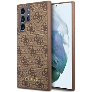 Wholesale Guess GUHCS23LG4GFBR Samsung Galaxy S23 Ultra brown hard case 4G Metal Gold Logo - GUE2384 - {ean13} - Hurt