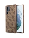 Case Guess GUHCS23LG4GFBR Samsung Galaxy S23 Ultra braun/brown Hartschale 4G Metall Gold-Logo