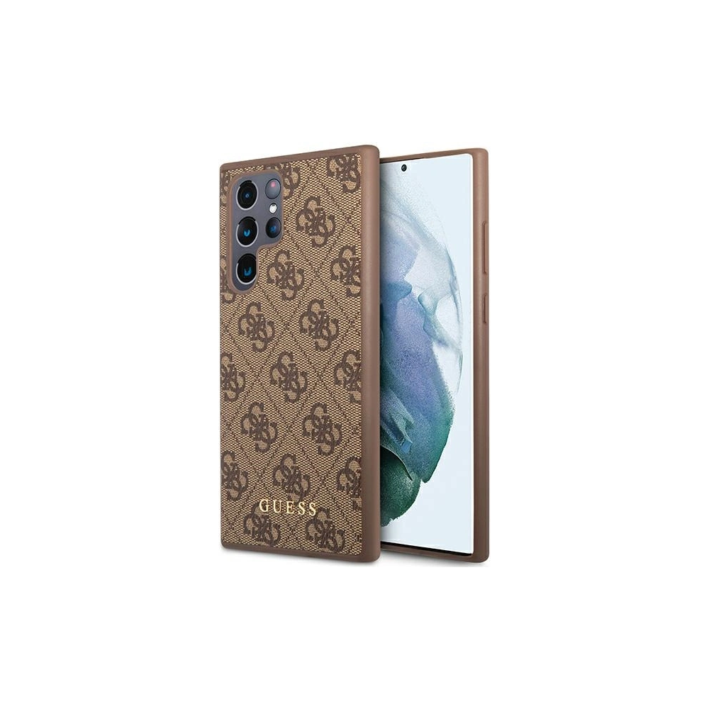 Hurtownia GSM - Etui Guess GUHCS23LG4GFBR Samsung Galaxy S23 Ultra barna/brown kemény tok 4G Fém Arany Logó - GUE2384 - {ean13} - Hurt