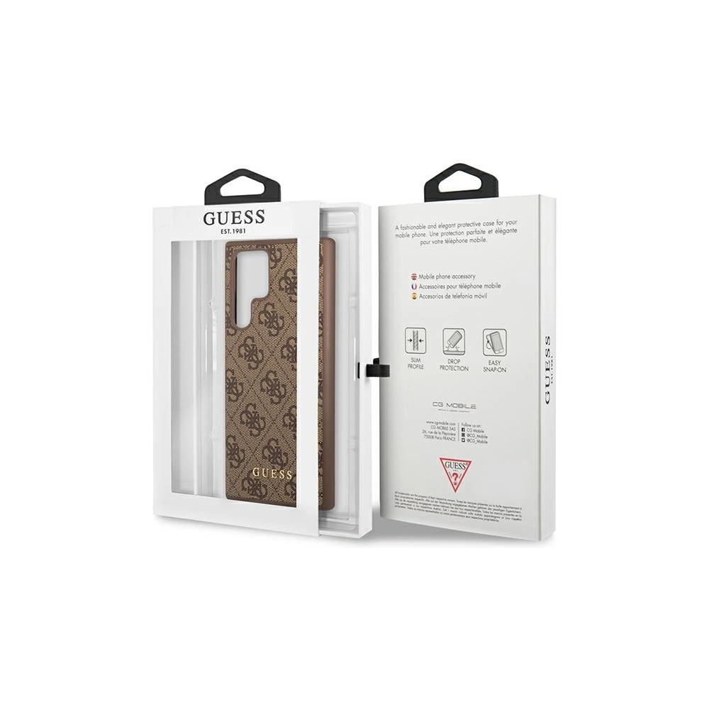 Hurtownia GSM - Etui Guess GUHCS23LG4GFBR Samsung Galaxy S23 Ultra barna/brown kemény tok 4G Fém Arany Logó - GUE2384 - {ean13} - Hurt