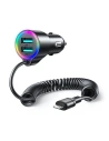 Automobilová nabíječka Joyroom 3in1 17W + Lightning kabel 1.5m černý (JR-CL25)