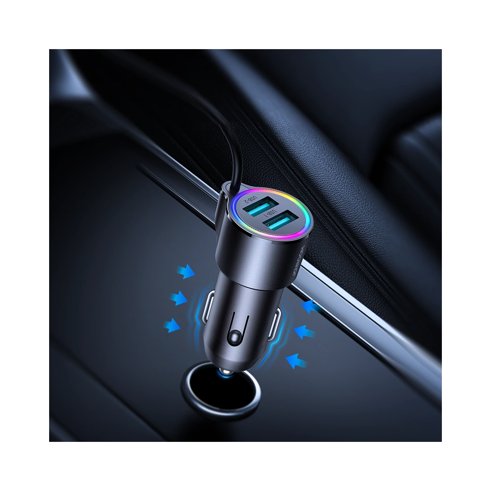 Hurtownia GSM - Automobilová nabíječka Joyroom 3in1 17W + Lightning kabel 1.5m černý (JR-CL25) - JYR576 - {ean13} - Hurt