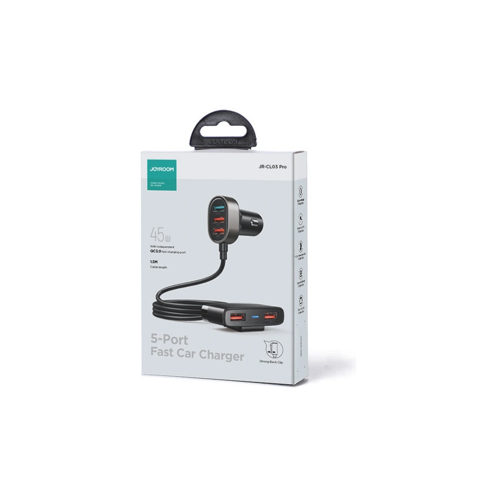 Wholesale Joyroom Car Charger 45W 5xUSB-A black (JR-CL03 Pro) - JYR577 - {ean13} - Hurt