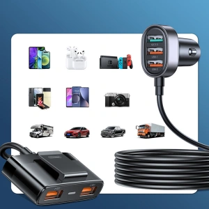 Hurtownia GSM - Autós töltő Joyroom 45W 5xUSB-A fekete (JR-CL03 Pro) - JYR577 - {ean13} - Hurt