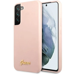 Hurtownia GSM - Etui Guess GUHCS23SLSLMGPP Samsung Galaxy S23 rózsaszín/pink kemény tok Szilikon Írásos Fém Logó - GUE2388 - {ean13} - Hurt