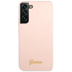 Hurtownia GSM - Etui Guess GUHCS23SLSLMGPP Samsung Galaxy S23 rózsaszín/pink kemény tok Szilikon Írásos Fém Logó - GUE2388 - {ean13} - Hurt