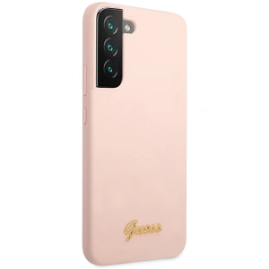 Hurtownia GSM - Etui Guess GUHCS23SLSLMGPP Samsung Galaxy S23 rózsaszín/pink kemény tok Szilikon Írásos Fém Logó - GUE2388 - {ean13} - Hurt