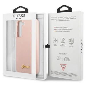 Hurtownia GSM - Etui Guess GUHCS23SLSLMGPP Samsung Galaxy S23 rózsaszín/pink kemény tok Szilikon Írásos Fém Logó - GUE2388 - {ean13} - Hurt