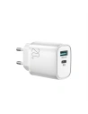 Ładowarka sieciowa Joyroom USB-A QC 3.0/USB-C PD biała (L-QP2011)