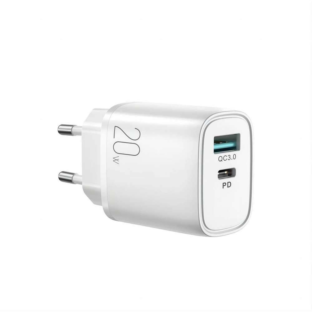Hurtownia GSM - Ładowarka sieciowa Joyroom USB-A QC 3.0/USB-C PD biała (L-QP2011) - JYR588 - {ean13} - Hurt