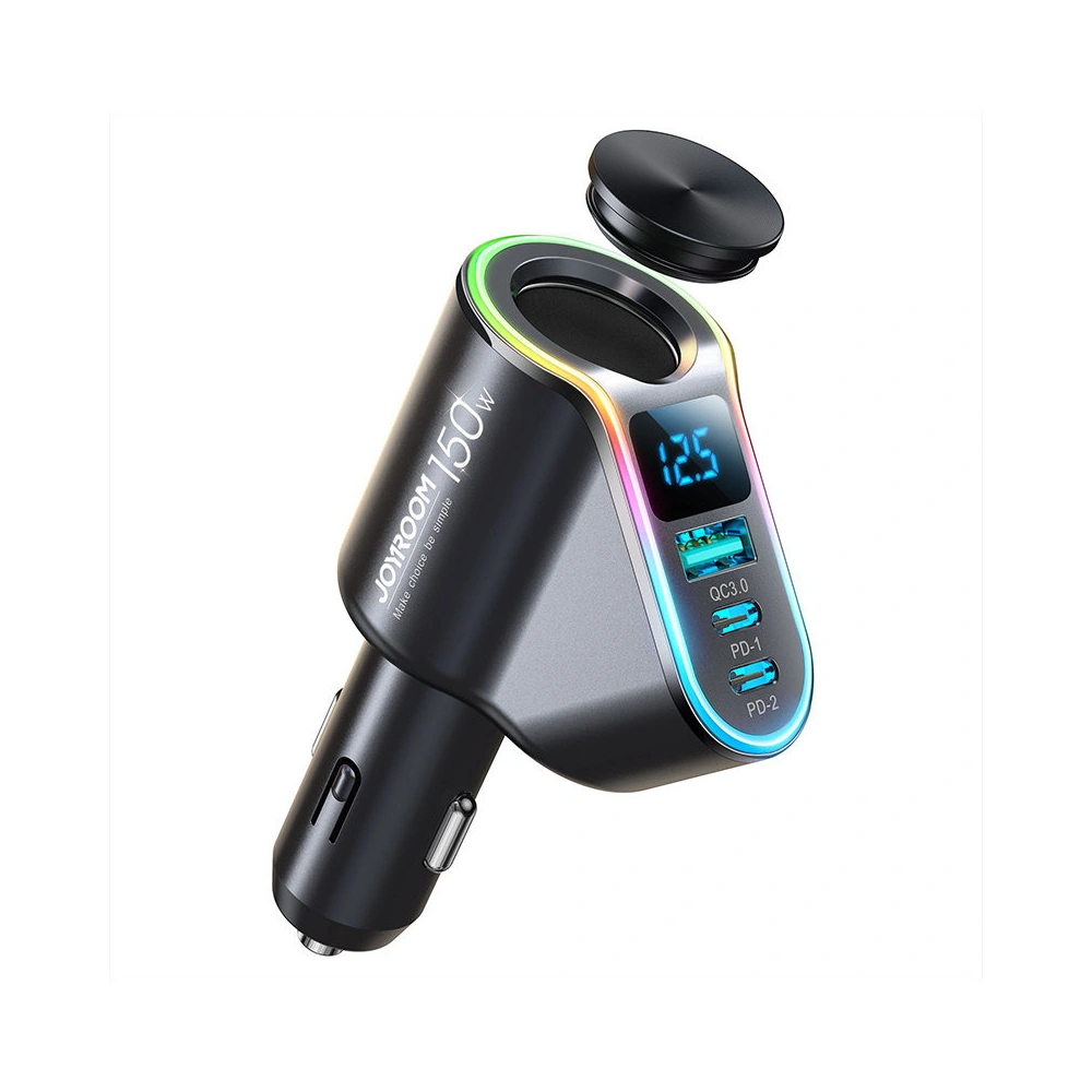 Hurtownia GSM - Autós töltő Joyroom 4w1 USB-A QC 3.0/2xUSB-C PD 150W fekete (JR-CL21) - JYR590 - {ean13} - Hurt