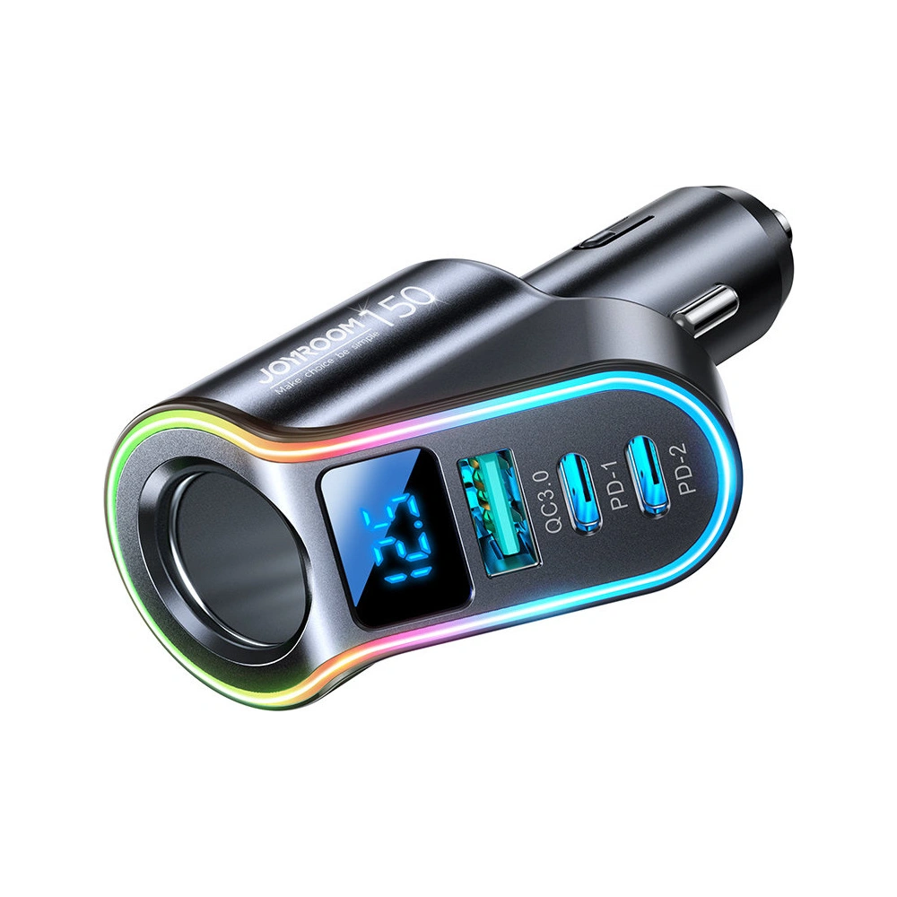 Hurtownia GSM - Încărcător auto Joyroom 4w1 USB-A QC 3.0/2xUSB-C PD 150W negru (JR-CL21) - JYR590 - {ean13} - Hurt
