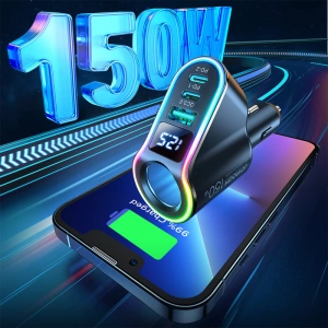 Hurtownia GSM - Autonabíječka Joyroom 4w1 USB-A QC 3.0/2xUSB-C PD 150W černá (JR-CL21) - JYR590 - {ean13} - Hurt