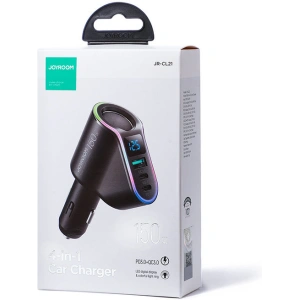 Hurtownia GSM - Autós töltő Joyroom 4w1 USB-A QC 3.0/2xUSB-C PD 150W fekete (JR-CL21) - JYR590 - {ean13} - Hurt