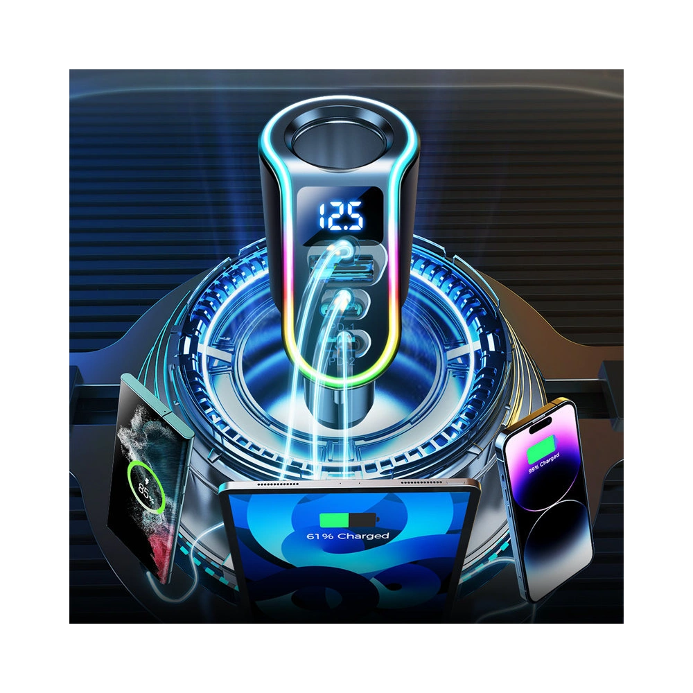 Hurtownia GSM - Încărcător auto Joyroom 4w1 USB-A QC 3.0/2xUSB-C PD 150W negru (JR-CL21) - JYR590 - {ean13} - Hurt