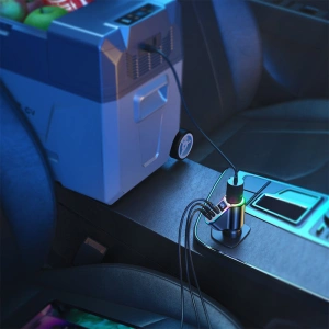 Hurtownia GSM - Autós töltő Joyroom 4w1 USB-A QC 3.0/2xUSB-C PD 150W fekete (JR-CL21) - JYR590 - {ean13} - Hurt