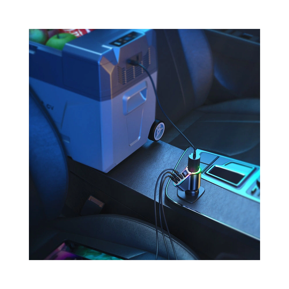 Hurtownia GSM - Autós töltő Joyroom 4w1 USB-A QC 3.0/2xUSB-C PD 150W fekete (JR-CL21) - JYR590 - {ean13} - Hurt