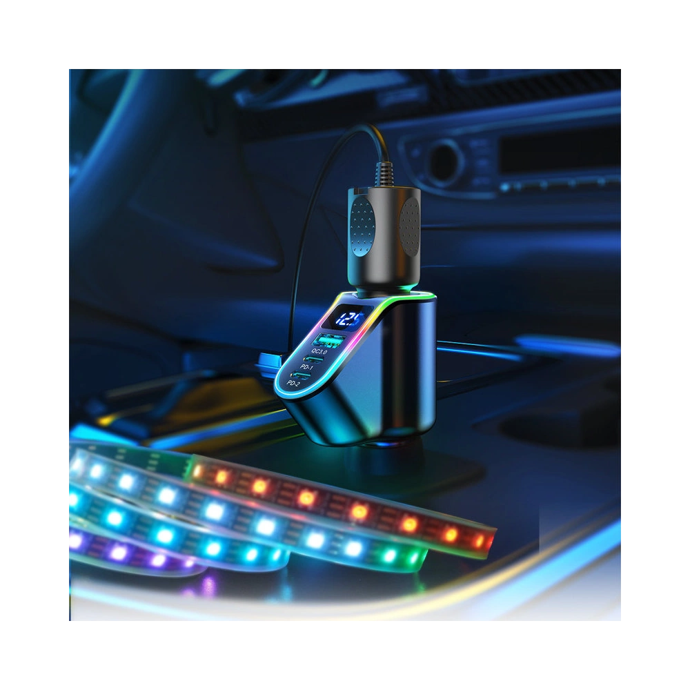 Hurtownia GSM - Autós töltő Joyroom 4w1 USB-A QC 3.0/2xUSB-C PD 150W fekete (JR-CL21) - JYR590 - {ean13} - Hurt