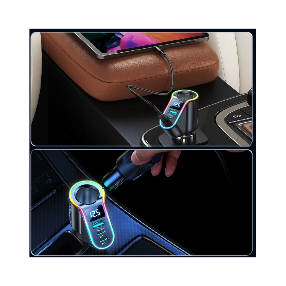 Hurtownia GSM - Încărcător auto Joyroom 4w1 USB-A QC 3.0/2xUSB-C PD 150W negru (JR-CL21) - JYR590 - {ean13} - Hurt