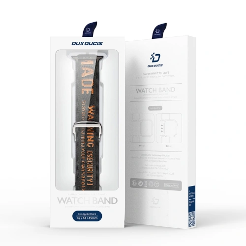 Pasek Dux Ducis Strap Outdoor Apple Watch 4/5/6/7/SE/8/9/Ultra 44/45/49mm czarno-pomarańczowy