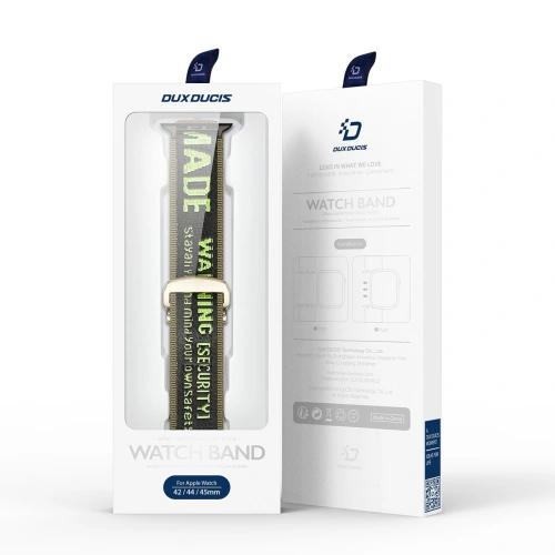 Pasek Dux Ducis Strap Outdoor Apple Watch 4/5/6/7/SE/8/9/Ultra 44/45/49mm czarno-zielony