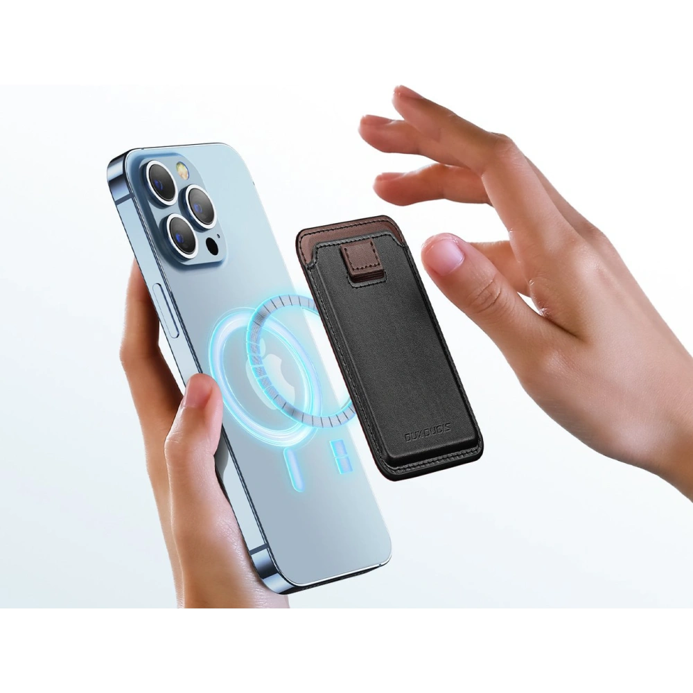 Hurtownia GSM - Kapsa na karty Dux Ducis Magnetic Kožená peněženka MagSafe pro iPhone Anti-RFID černá - DDS1601 - {ean13} - Hurt