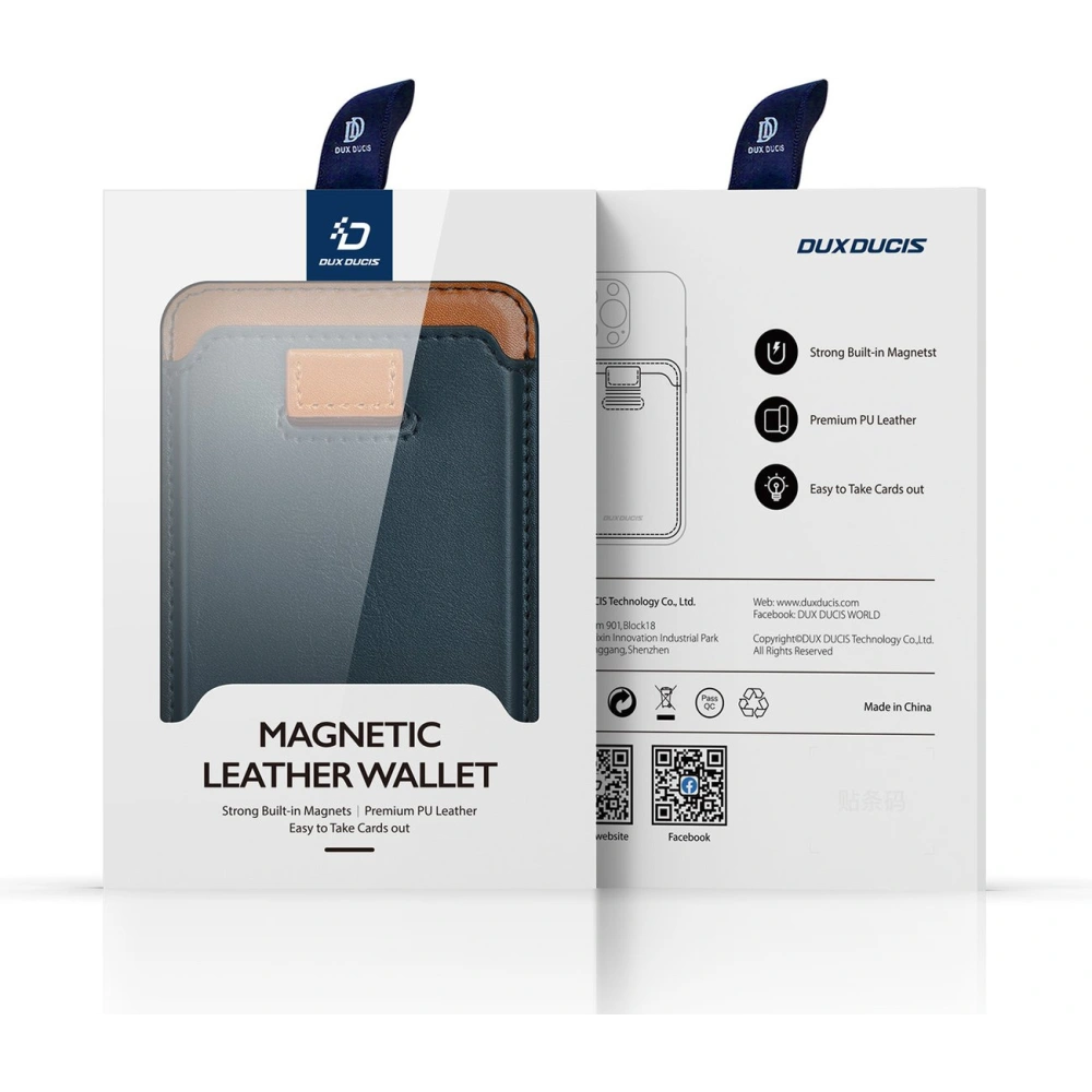 Hurtownia GSM - Kapsa na karty Dux Ducis Magnetic kožená peněženka MagSafe pro iPhone Anti-RFID modrá - DDS1602 - {ean13} - Hurt
