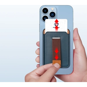 Hurtownia GSM - Kártyatartó Dux Ducis Magnetic Bőr Pénztárca MagSafe iPhone-hoz Anti-RFID kék - DDS1602 - {ean13} - Hurt
