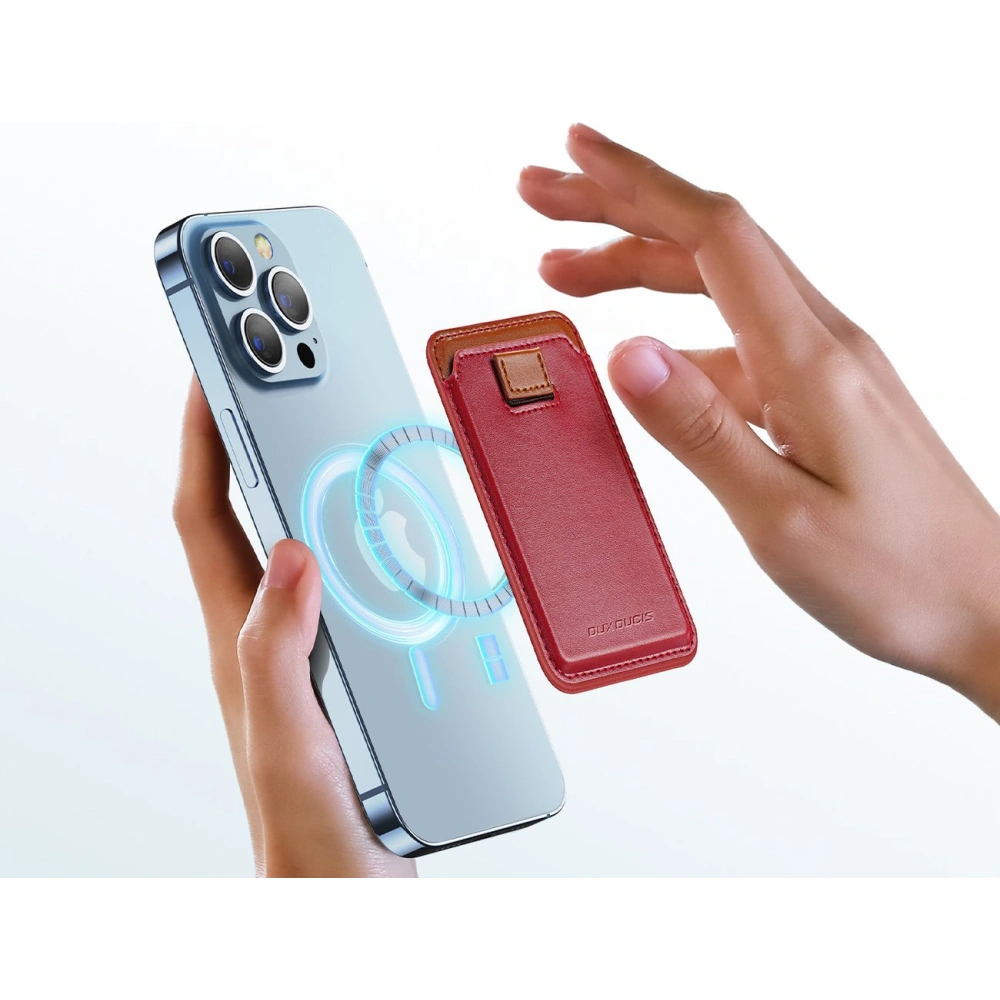 Hurtownia GSM - Kartenfach Dux Ducis Magnetic Leder Wallet MagSafe für iPhone Anti-RFID rot - DDS1603 - {ean13} - Hurt