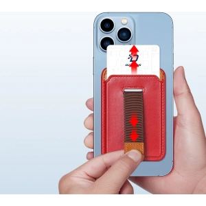 Hurtownia GSM - Kártyatartó Dux Ducis Magnetic Bőr Pénztárca MagSafe iPhone-hoz Anti-RFID piros - DDS1603 - {ean13} - Hurt
