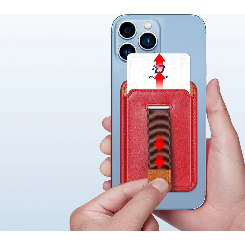 Wholesale Dux Ducis Magnetic Leather Wallet MagSafe for iPhone Anti-RFID red - DDS1603 - {ean13} - Hurt