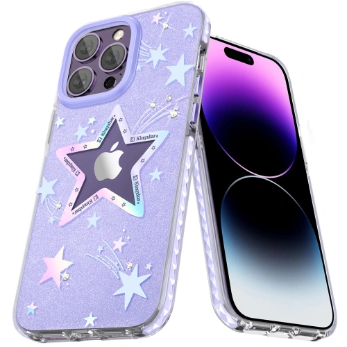 Etui Kingxbar Heart Star Apple iPhone 14 purple star