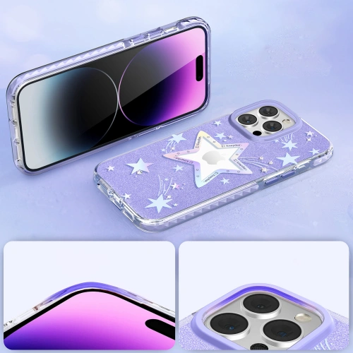 Etui Kingxbar Heart Star Apple iPhone 14 Pro purple star
